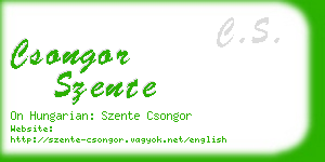 csongor szente business card